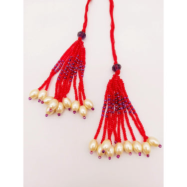Red and Purple Bead Tassels Latkan, Indian Latkans, Beaded Danglers